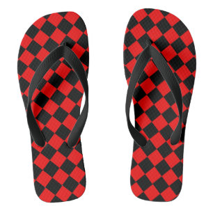 Flip Flops mit rotem und schwarzem Diamond-Muster