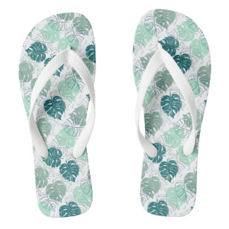 Flip Flops mit tropischen Blätter drucken