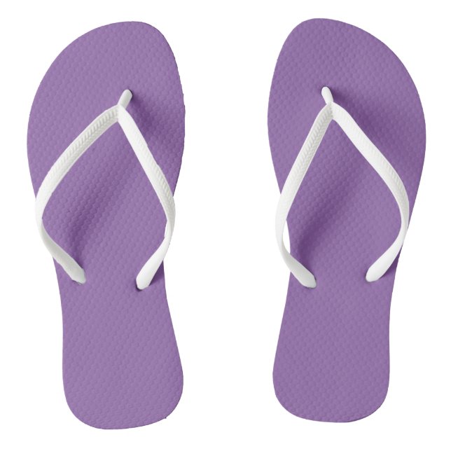 Flip-Flops mit weißen Streifen und einem Lila Loch Flip Flops (Fußbett)