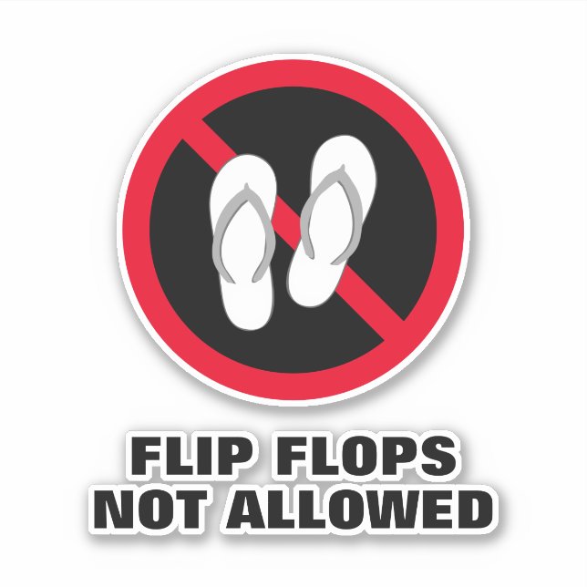 Flip Flops nicht erlaubt Schilder benutzerdefinier Aufkleber (Vorderseite)