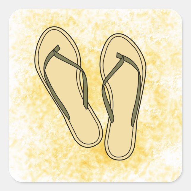Flip Flops Olive Sticker (Vorderseite)