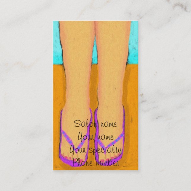 Flip Flops Pedicurist Business Card Terminkarte (Vorderseite)