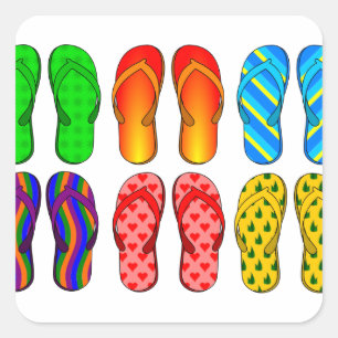 Flip Flops Quadratischer Aufkleber