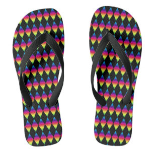 Flip Flops - Regenbogendiamanten auf schwarz