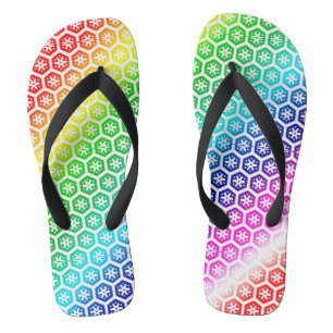 Flip Flops - Regenbogenmuster im weißen Muster