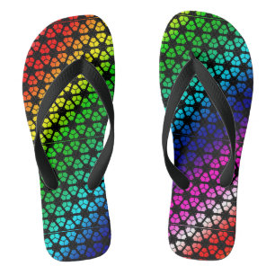 Flip Flops - Regenbogenmuster in Bleiglas
