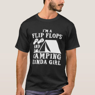 Flip Flops Und Camping Mädchen Angeln Camping T-Shirt