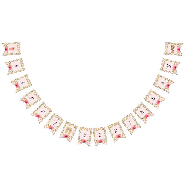 Flip Flops und Lemonade glücklich Geburtstag Wimpelkette (Alle)