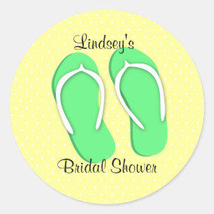 Flip Flops und Polka Dots Runder Aufkleber