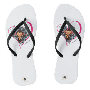 Flip Flops vom rosa Herz floState meditierende Aff