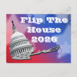 Flip The House Vote Blue 2026 Feiertagspostkarte