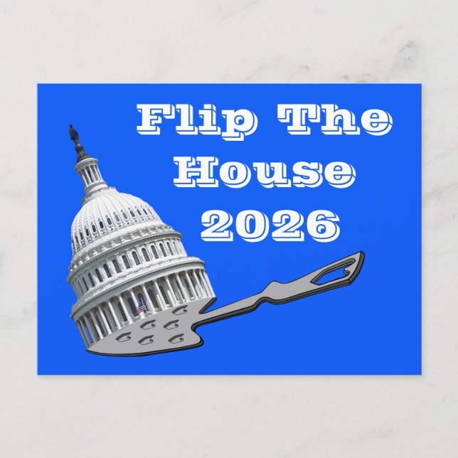 Flip The House Vote Blue 2026 Postkarte (Vorderseite)