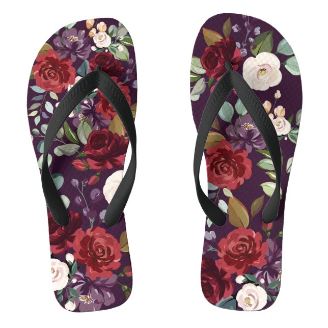 Flipflop Sandals Plum Lila Rose Gold Geometrisch (Fußbett)