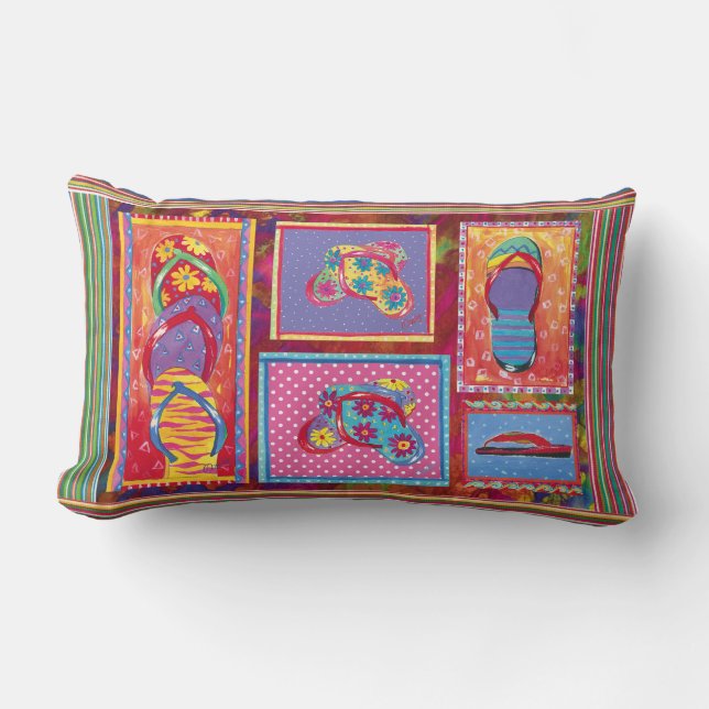 Flipflop-Spaß-Collagenkissen Lendenkissen (Vorderseite)