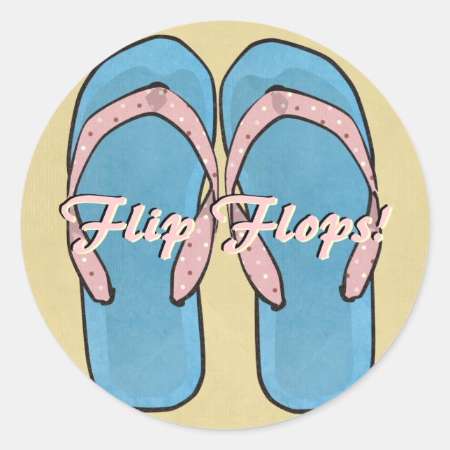 Flipflops-Aufkleber Runder Aufkleber (Vorderseite)