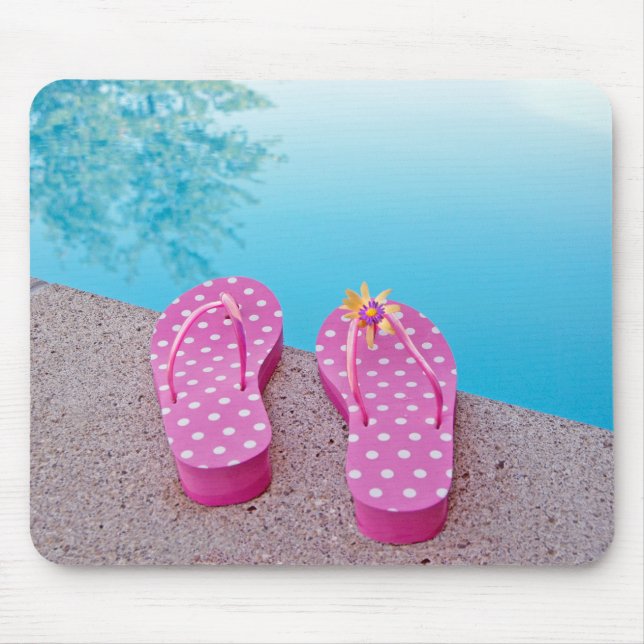 Flipflops mit Schwimmbad Mousepad (Vorne)