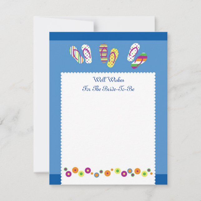 Flippen Flops Well Wish Brautparty Card Einladung (Vorderseite)