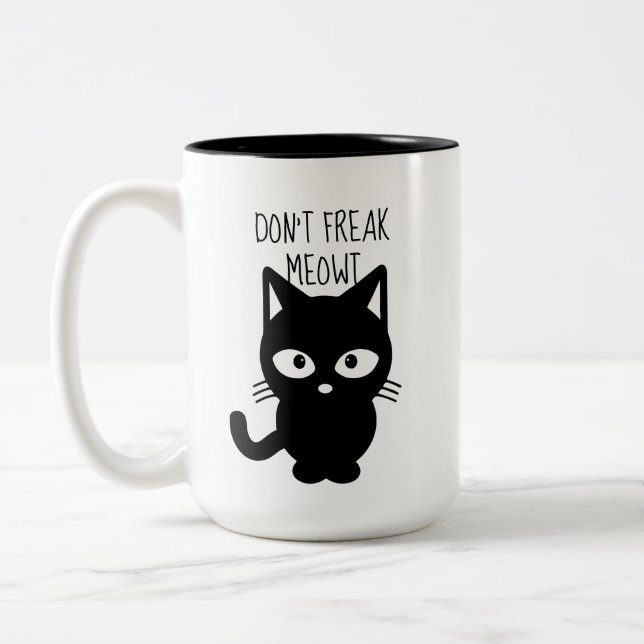 Flippen Sie nicht Meowt Kaffee-Tasse aus Zweifarbige Tasse (Links)