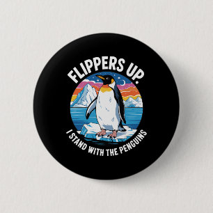 Flippern stehen mit dem Pinguin-Befreiungstag auf Button