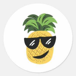 Flippige Ananas Runder Aufkleber