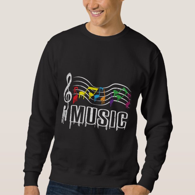 Flippige bunte Musikdreifacher Clef-musikalische Sweatshirt (Vorderseite)