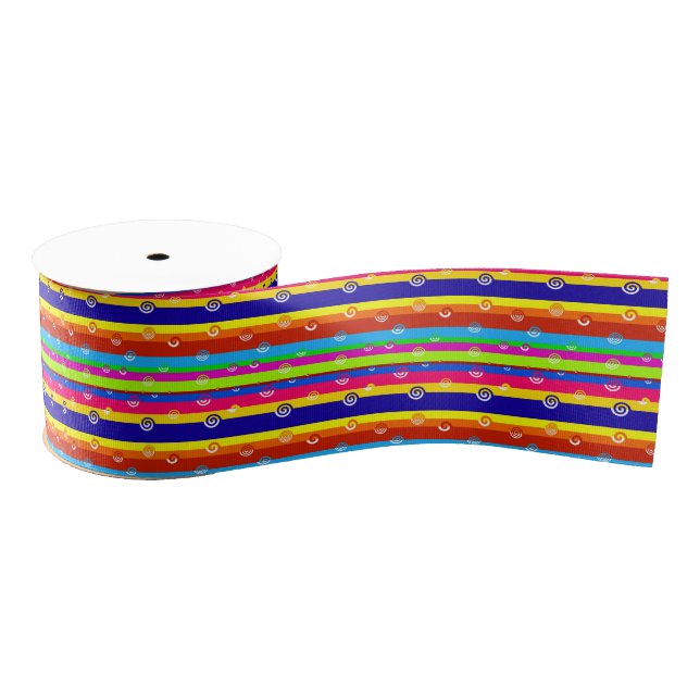 Flippige bunte Streifen Ripsband (Spule)