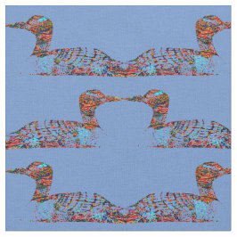 Flippige farbige Loons auf Cornflower-Blau Stoff