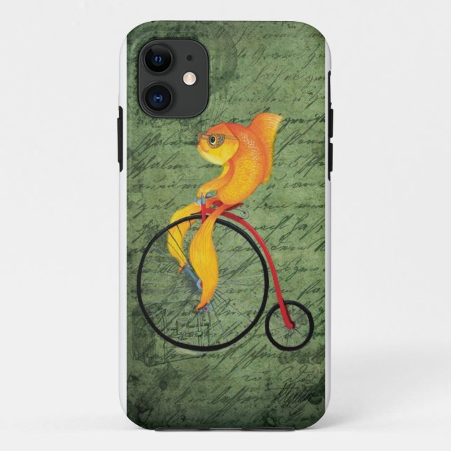 Flippige Fische auf einem Penny-Farthing Case-Mate iPhone Hülle (Rückseite)