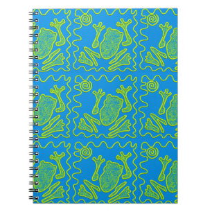 Flippige Frosch-blaues Notizblock
