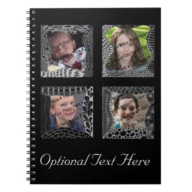 Flippige Gekritzel-Bilderrahmen-Collage Notizblock (Vorderseite)