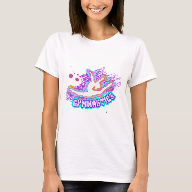 Flippige Graffiti-Mädchen-Gymnastik T-Shirt (Vorderseite)
