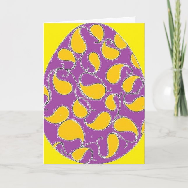 Flippige Karte Paisleys Ostern (Vorderseite)