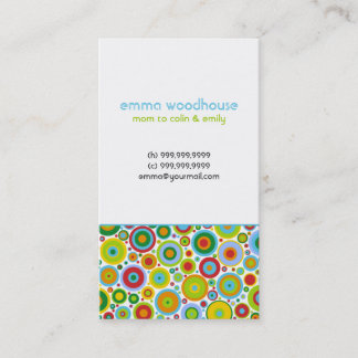 "Flippige Punkte "n" Stripes" Mama-Visitenkarte Telefonnummerkarte