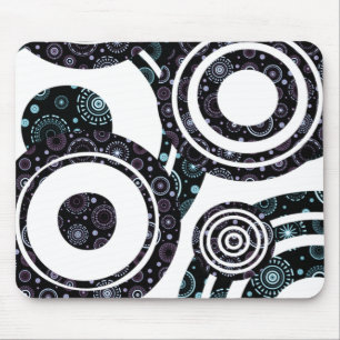 Flippige Retro Kreise Mousepad