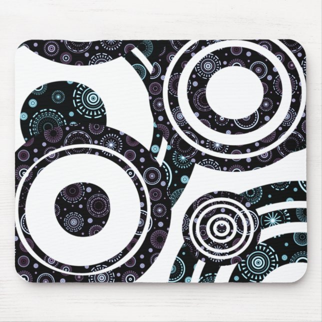 Flippige Retro Kreise Mousepad (Vorne)
