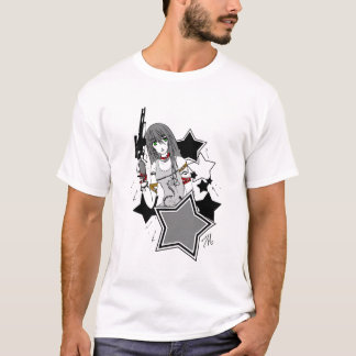 Flippige Unterzeichnung der Kaninchen-Grau w T-Shirt
