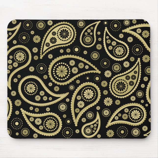 Flippiger Druck Paisleys im Schwarzen u. in den Mousepad (Vorne)