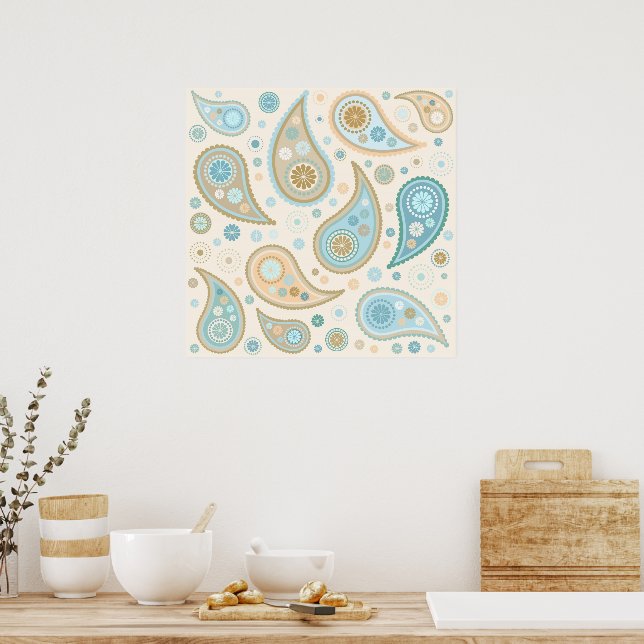 Flippiger Druck Paisleys Poster (Küche)