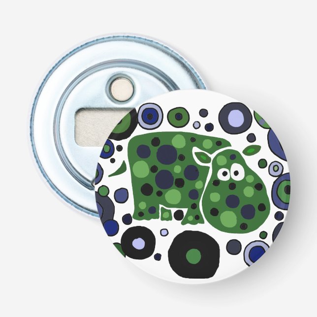 Flippiger Flusspferd-Knopf-Flaschen-Öffner Flaschenöffner (Vorderseite)