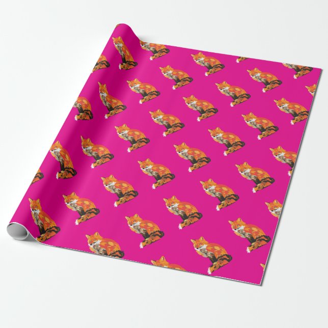 Flippiger Fox im Rosa Geschenkpapier (Ungerollt)