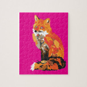 Flippiger Fox im Rosa Puzzle