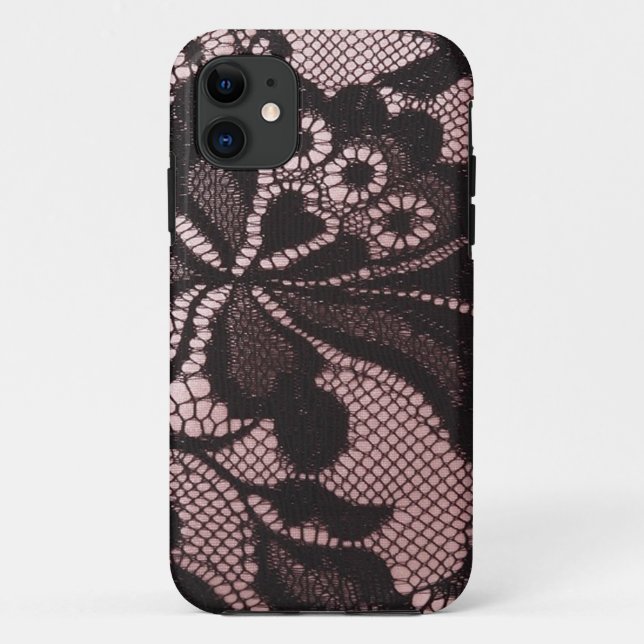 Flippiger rosa u. schwarzer Spitze IPhone 5 Kasten Case-Mate iPhone Hülle (Rückseite)