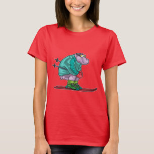 Flippiger Skifahrer Skibrille Ski T-Shirt