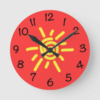 Flippiger Sun Runde Wanduhr