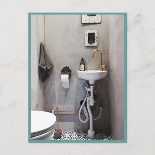 Flippiges Badezimmer Postkarte (Vorderseite)