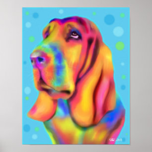 Flippiges Basset Hound-Plakat Poster
