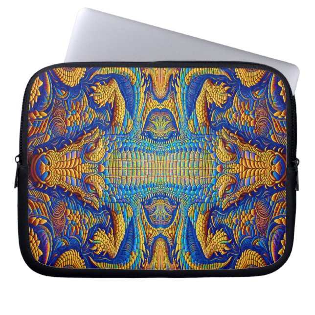 Flippiges cooles Kroko Top Design für Laptopschutzhülle (Vorderseite)