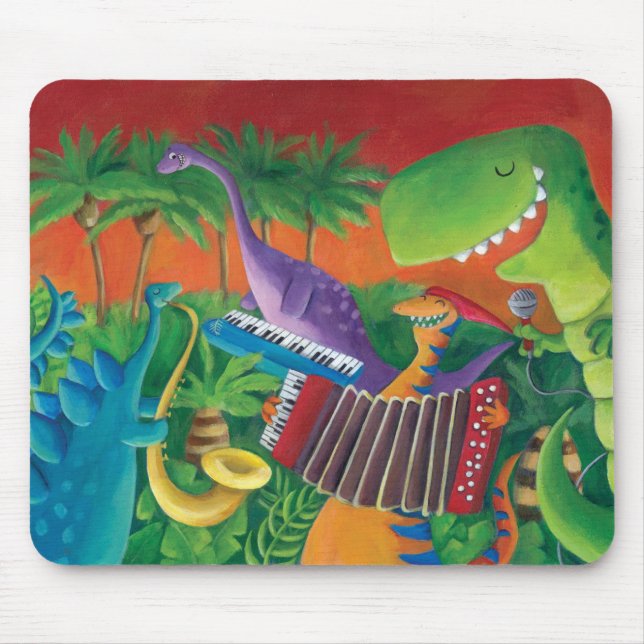 Flippiges Dinosaurier-Band Mousepad (Vorne)