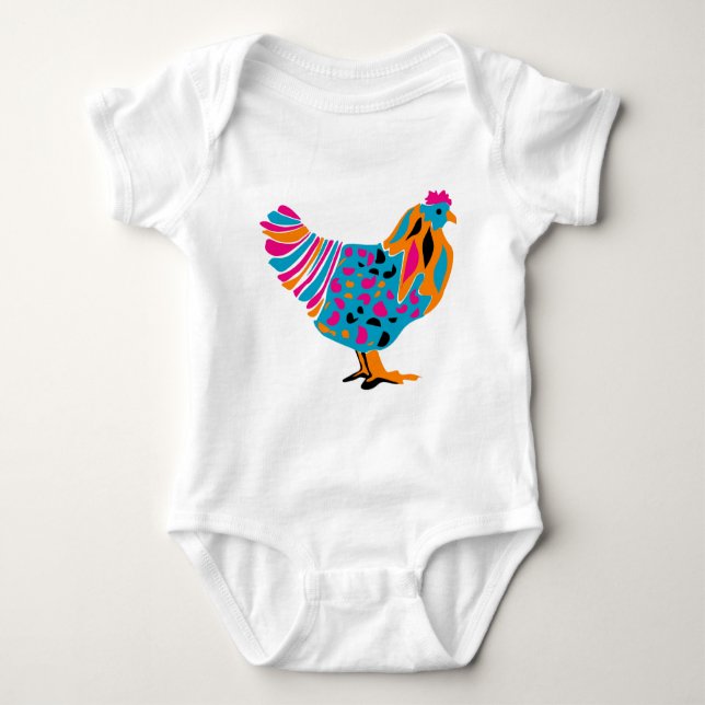 Flippiges helles Huhn Baby Strampler (Vorderseite)