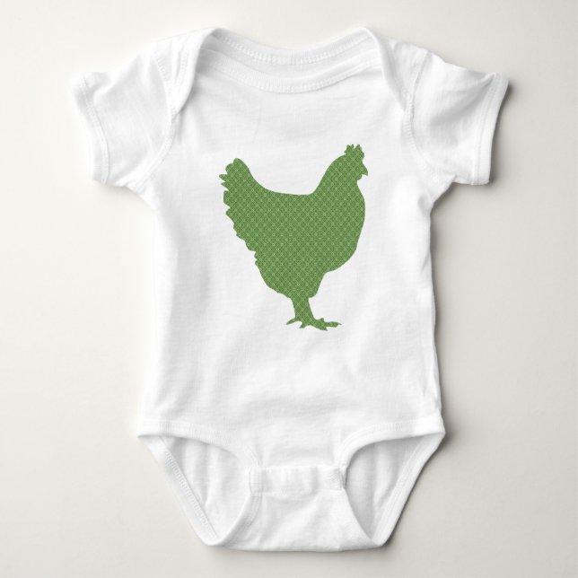Flippiges modernes Huhn Baby Strampler (Vorderseite)